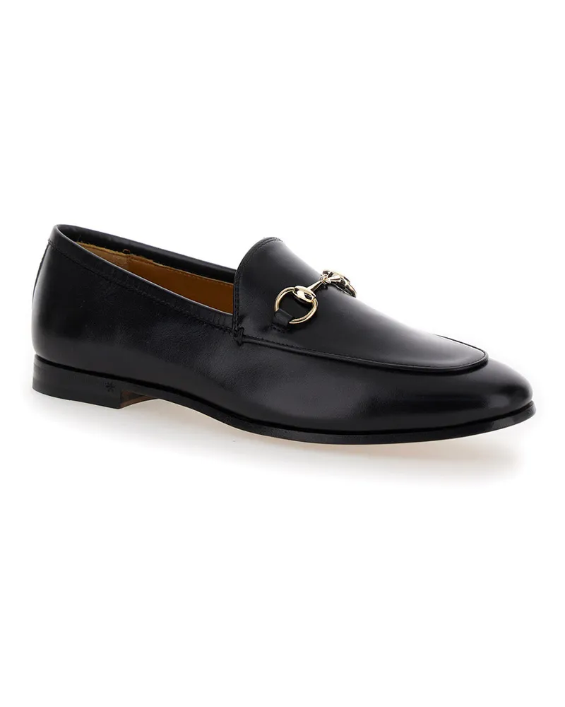 Gucci Women's Loafers Jordaan Black Leather Calf 
