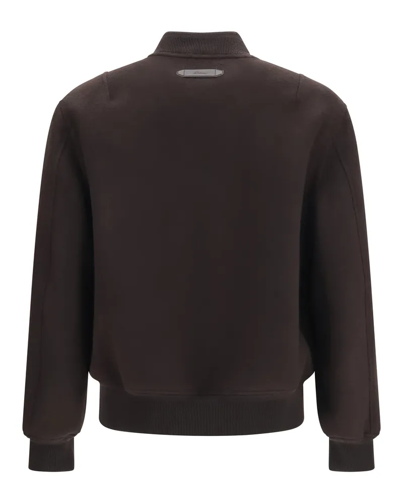 Brioni Wool and Cashmere Bomber Jacket — Brown Brown