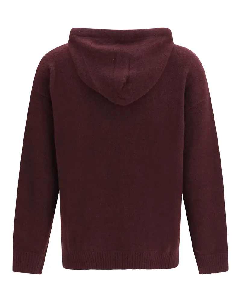 Laneus Men's Cashmere And Silk Hooded Sweater Fico Purple