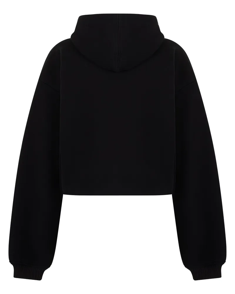 THE MANNEI Women's Hoodie Cropped Cotton Black Hoodies Black