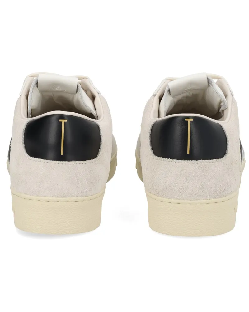 Tom Ford Logo Leather Sneaker — Beige Beige