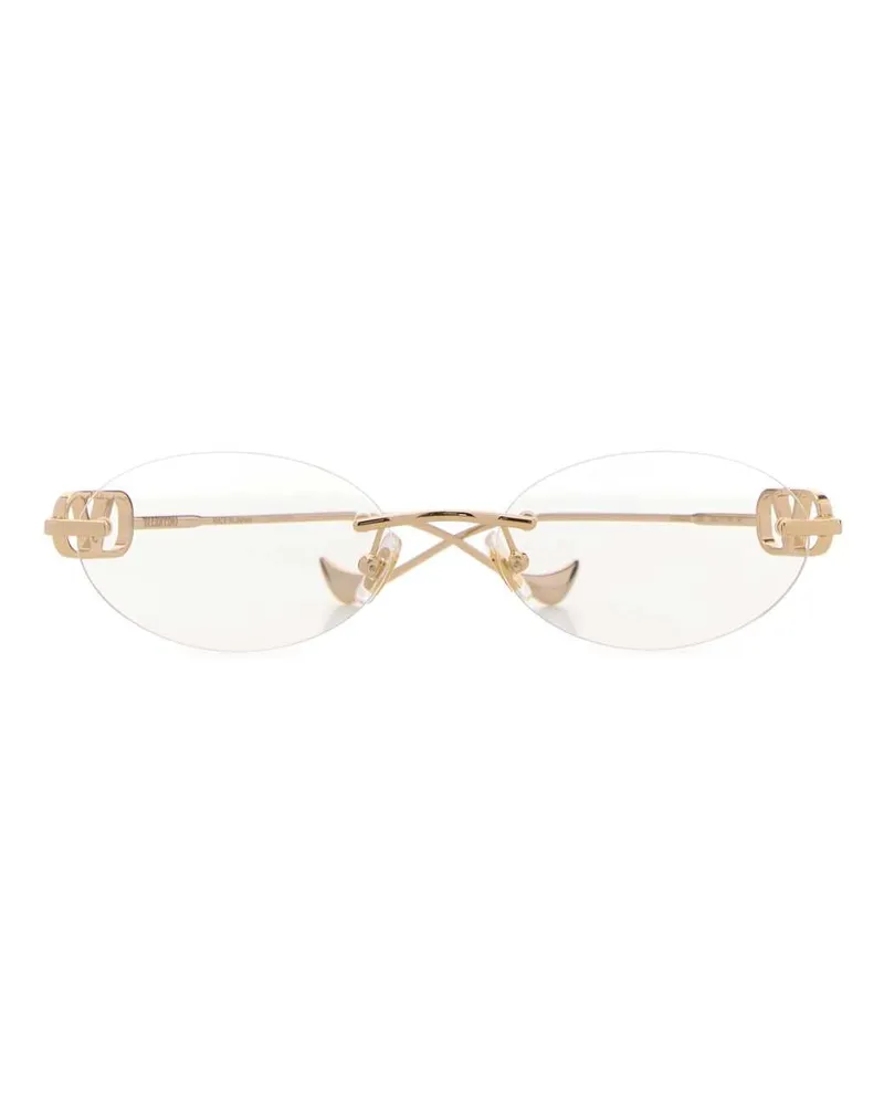 Valentino Garavani SUNGLASS Gold-Tone Glass Fibre Sunglasses — Gold Gold