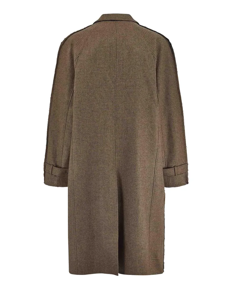 Martine Rose Wool Checked Coat — Brown Brown