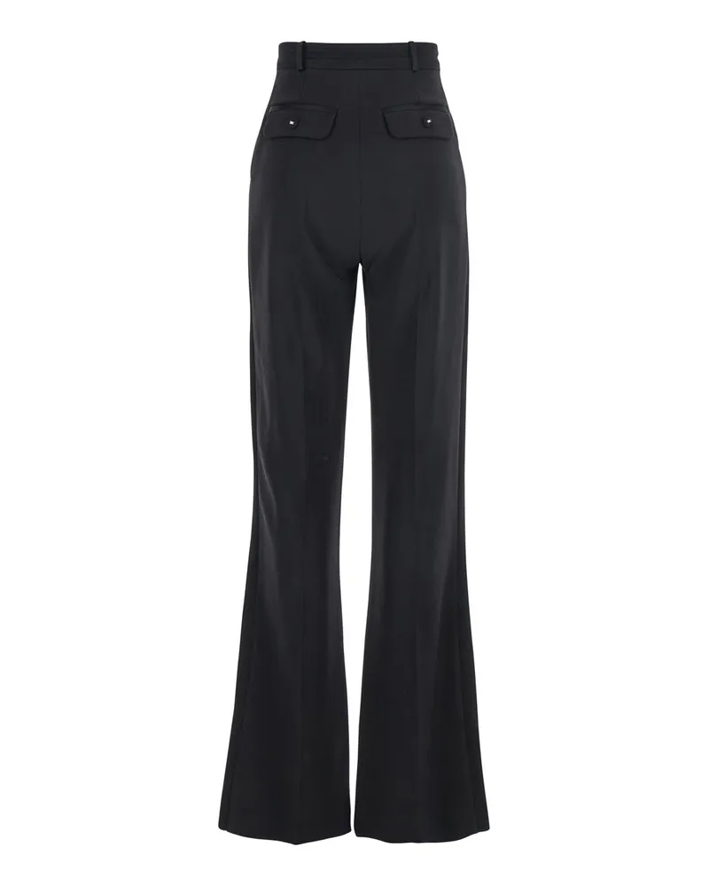 Elisabetta Franchi Women's Black Trousers With Pleated Details Polyester Black