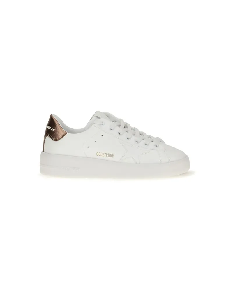 Golden Goose Women's White Calf Leather Bos Taurus Low Top Sneakers White