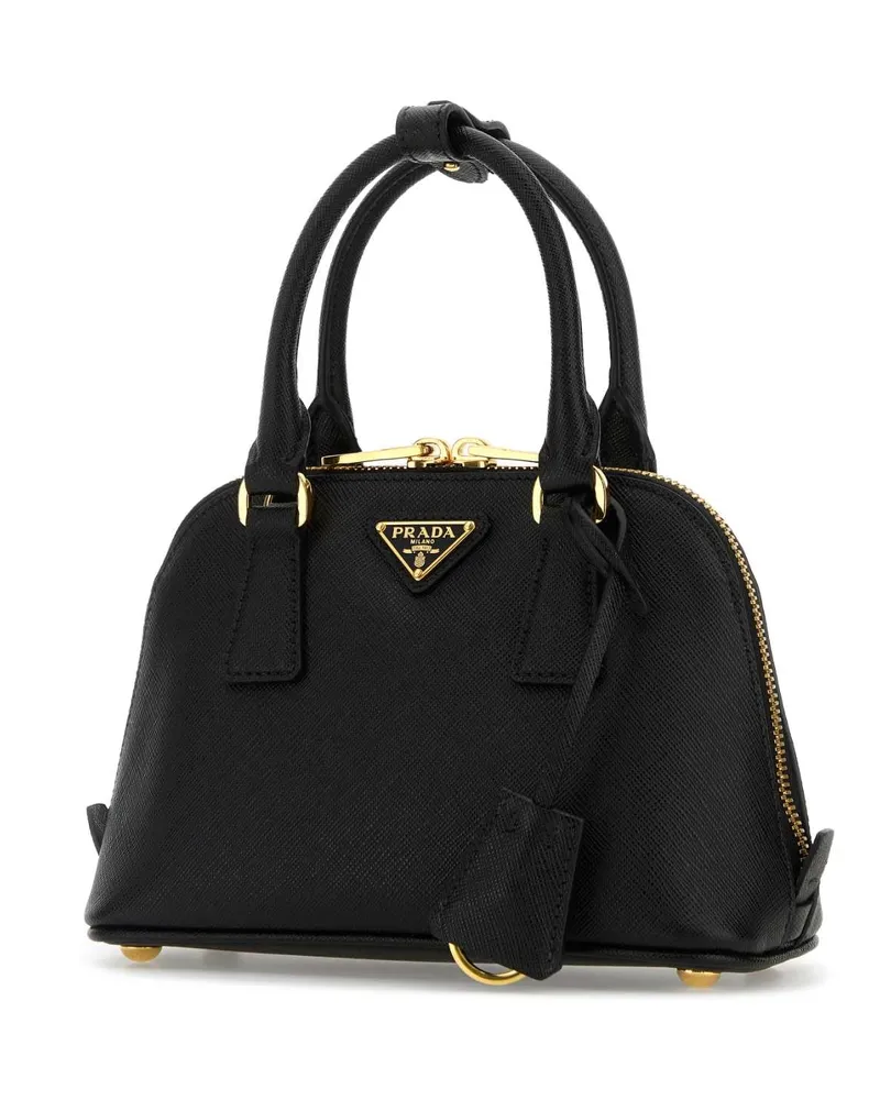 Prada Women's Black Leather Handbag Nero Vitello Borse A Mano Bag Black