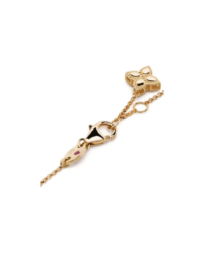 Roberto Coin 18kt Yellow Gold Diamond Princess Flower Bracelet Continuty Yellow