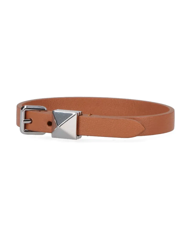 Valentino Garavani Men's Bijoux Brown Calf Leather Brown