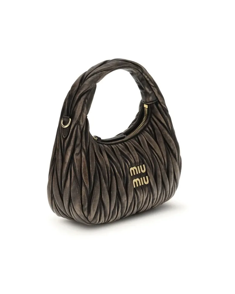 Miu Miu Women's Brown Lamb Ovis Aries Shoulder Bag Brown