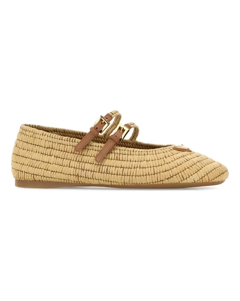 Prada Women's Raffia Ballerinas Naturale 1 Ballerine Flat Shoes Beige