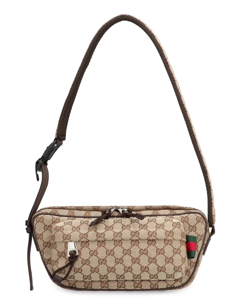 Gucci Men's Gg Piccola Shoulder Bag Beige Polyamide Messenger Beige