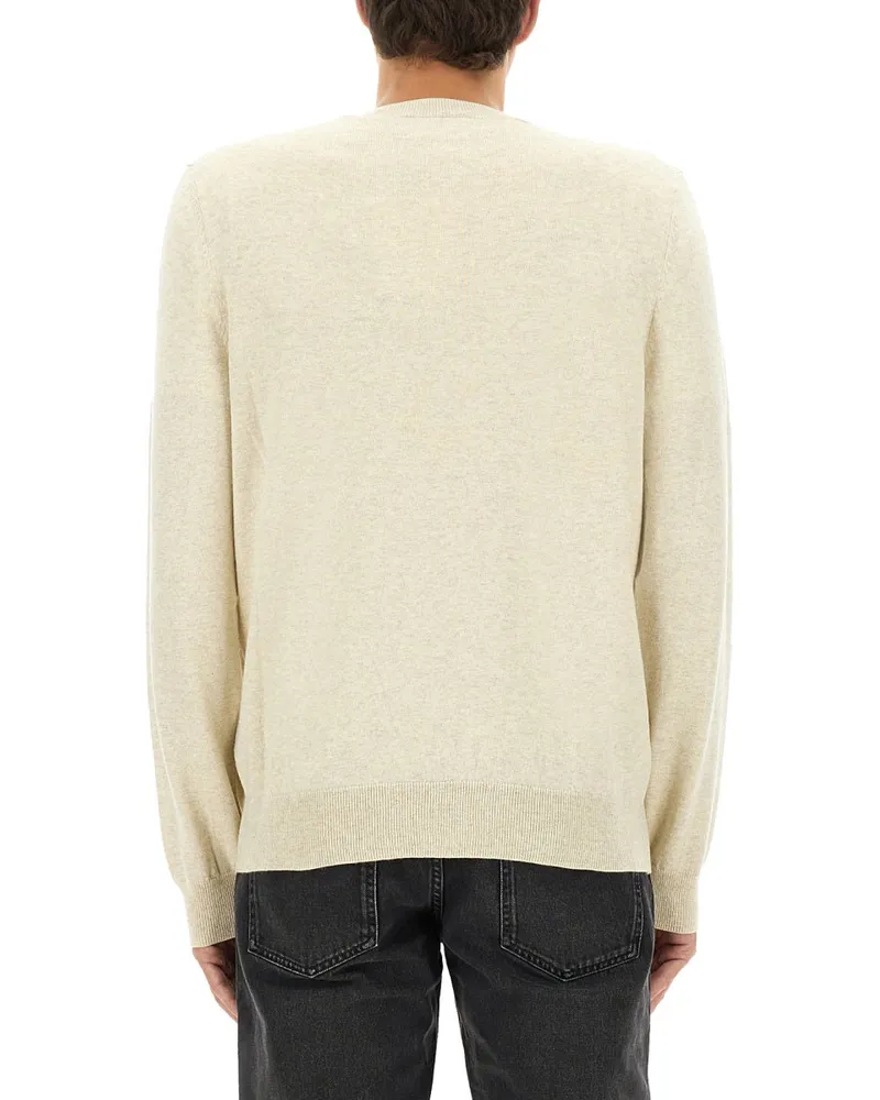 Isabel Marant Logo-Print Cotton-Wool Sweater — Ivory Ivory
