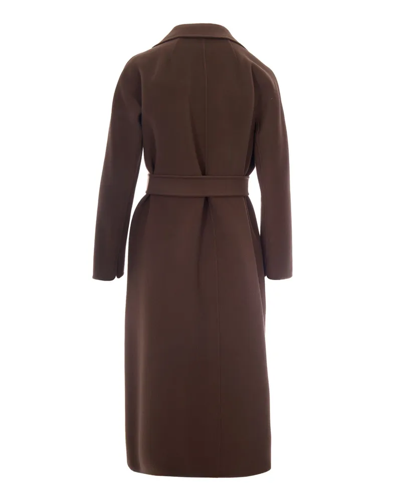 Max Mara Women's Midi Coat Esturia Taupe Virgin Wool Taupe