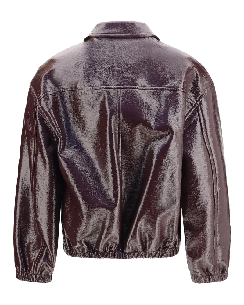 Courrèges Women's Vinyl Bomber Jacket Burnt Red 