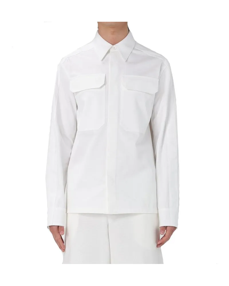 Jil Sander Men's White Cotton Dress Shirt White