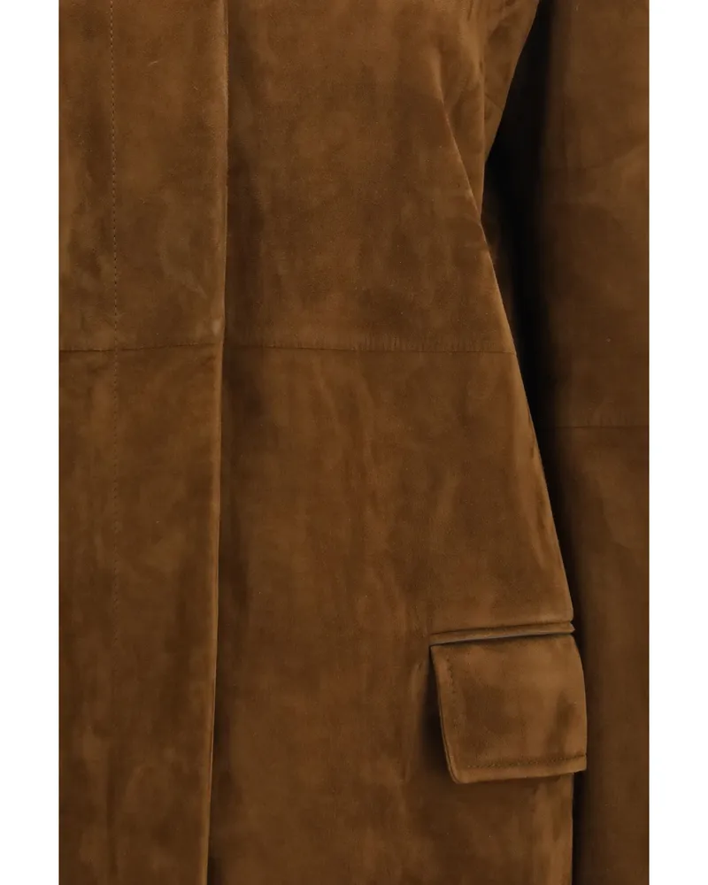 Tom Ford Lambskin Leather Coat — Brown Brown