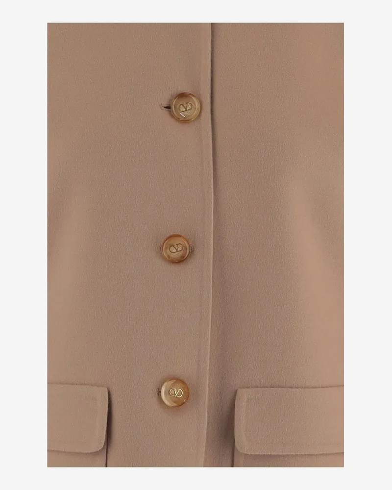 Valentino Garavani Women's Coat Wool And Cashmere - Beige Beige