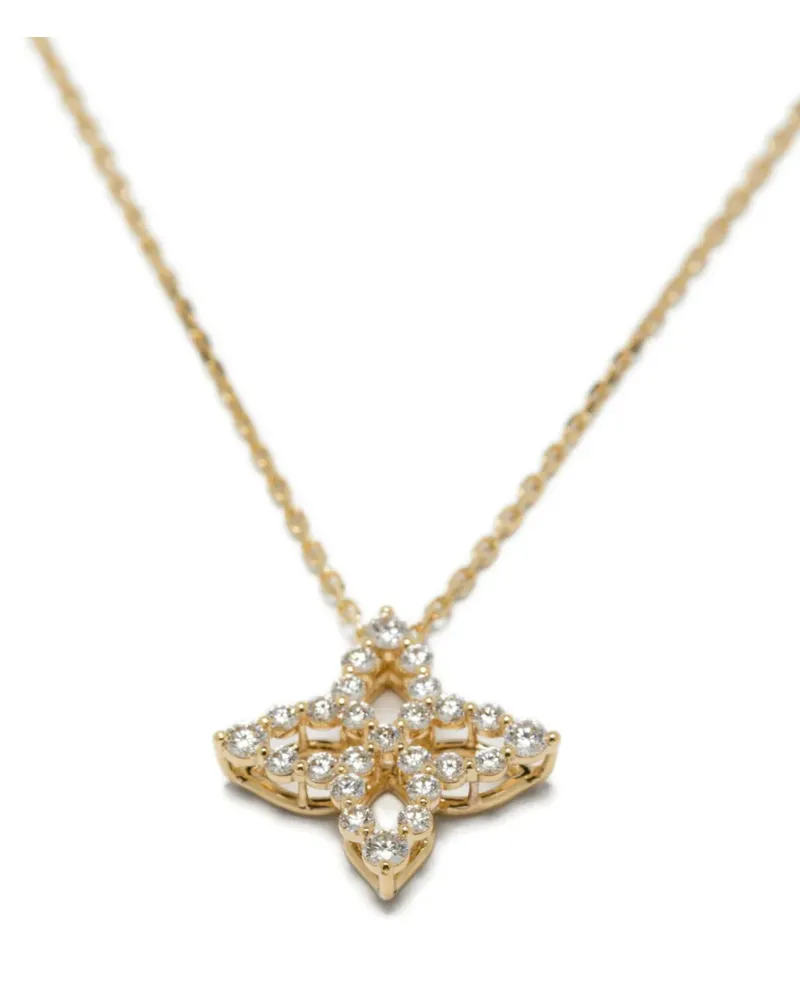 Roberto Coin Women's Yellow Gold Diamond Flower Necklace Aw25 W Gold