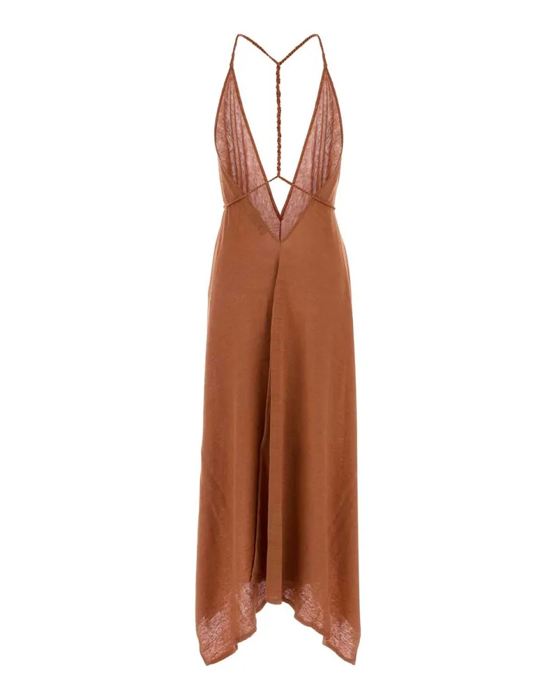 Alanui Women's Inside Dress Brown Linen Brown