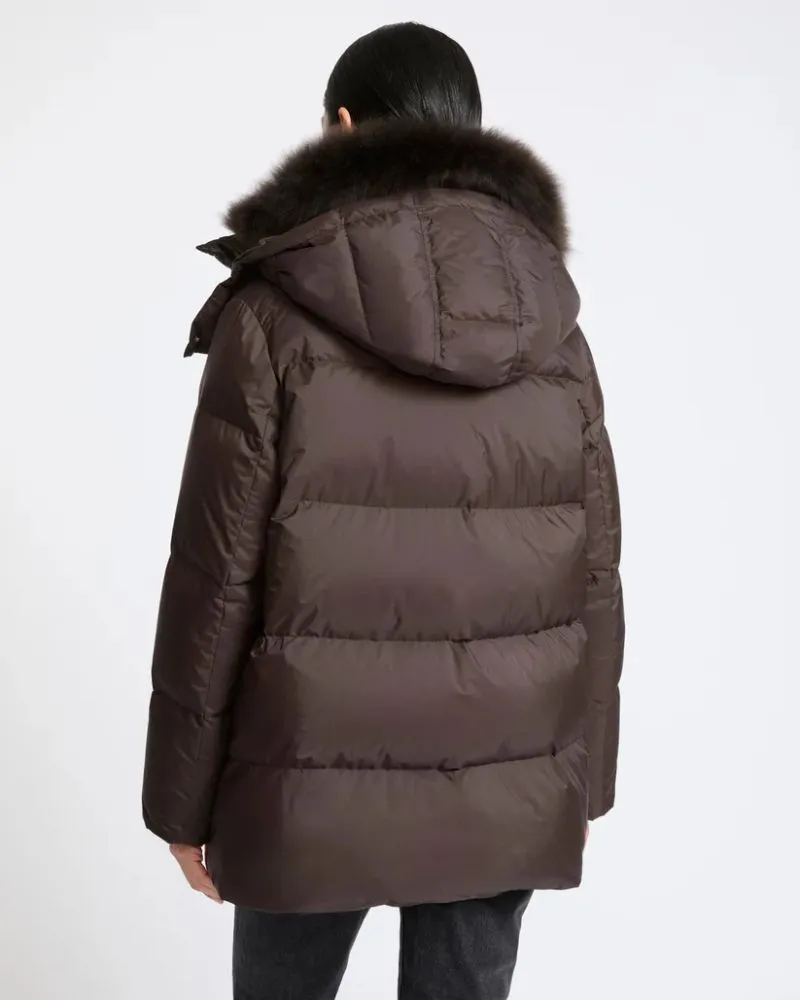 Yves Salomon Down Jacket — Brown Brown
