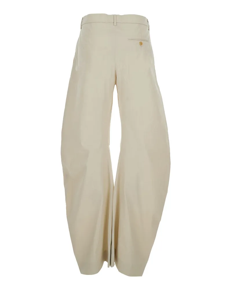 Acne Studios Women's Pants Patty Coated Beige Organic Cotton Trousers Beige