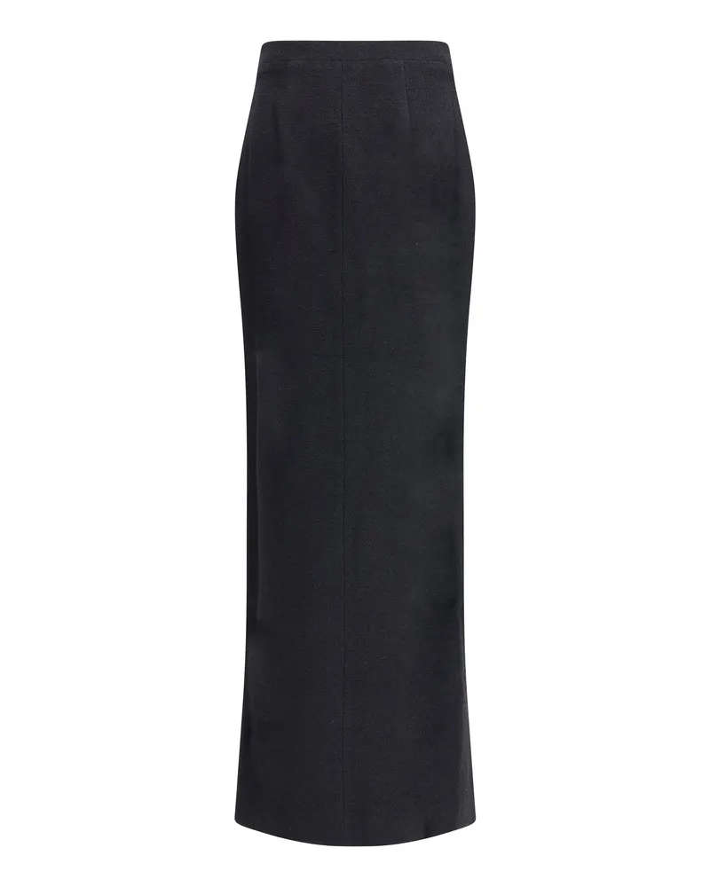 Alessandra Rich Women's Skirt Long Tweed Black Fleece Wool Black
