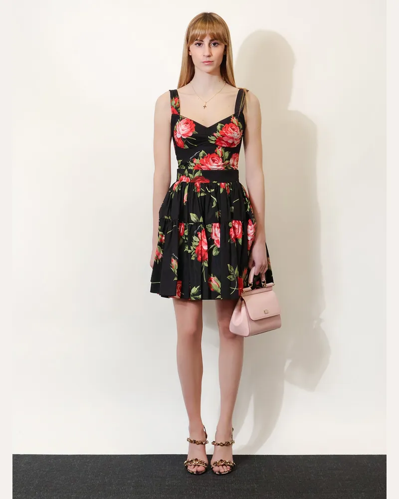 Dolce & Gabbana Women's Cotton Skirt With Iconic Print Black Black