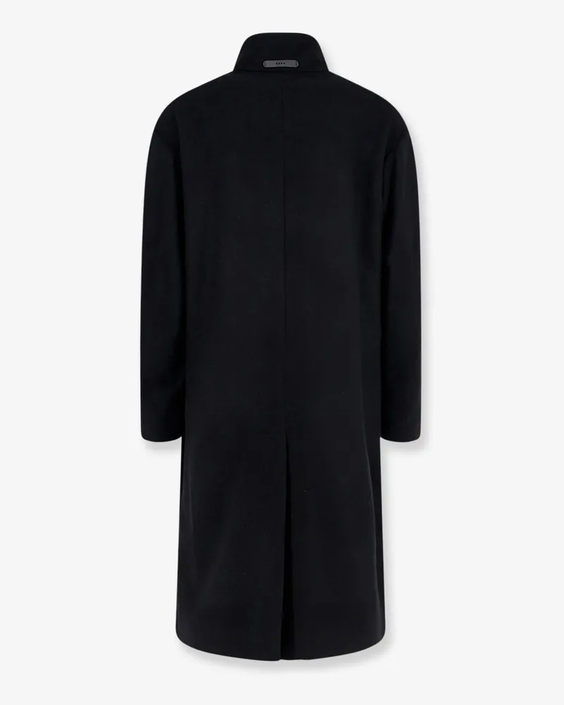 Hevò Men's Coat Savelletri Black Wool-Blend Virgin Wool Black