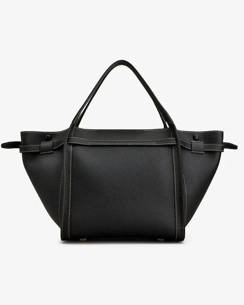 TOD'S Women's Tote Bag Hammered Leather Black Black
