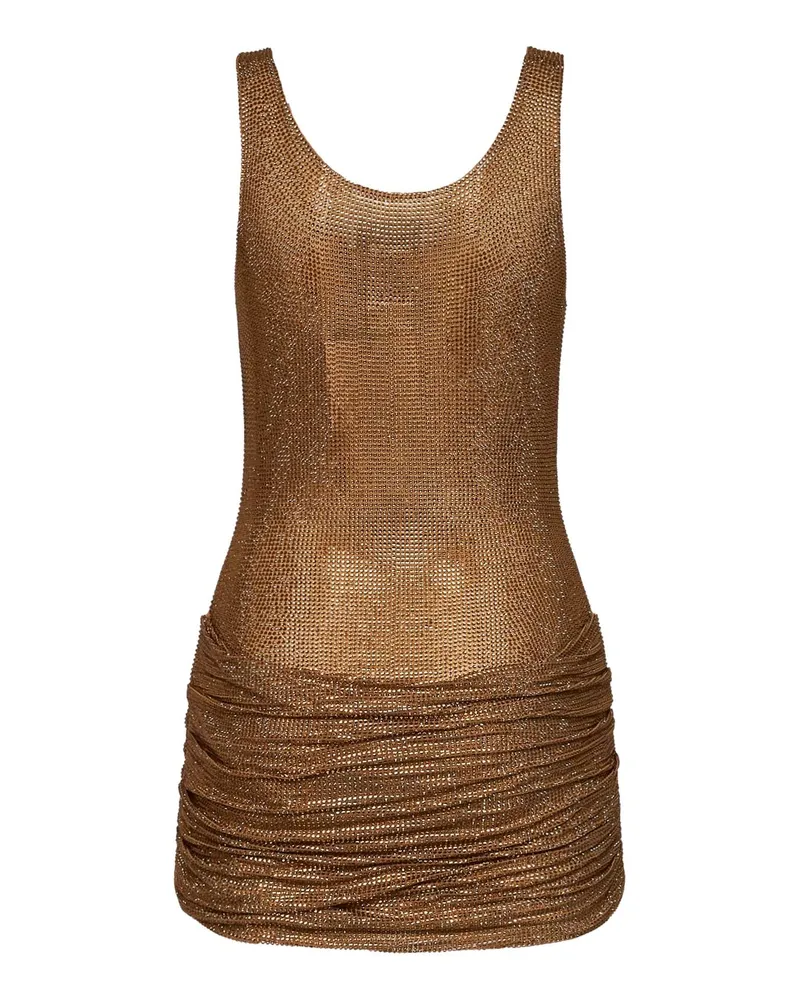 Giuseppe di Morabito Women's Mini Dress Gold Crystal-Embellished Polyamide Gold