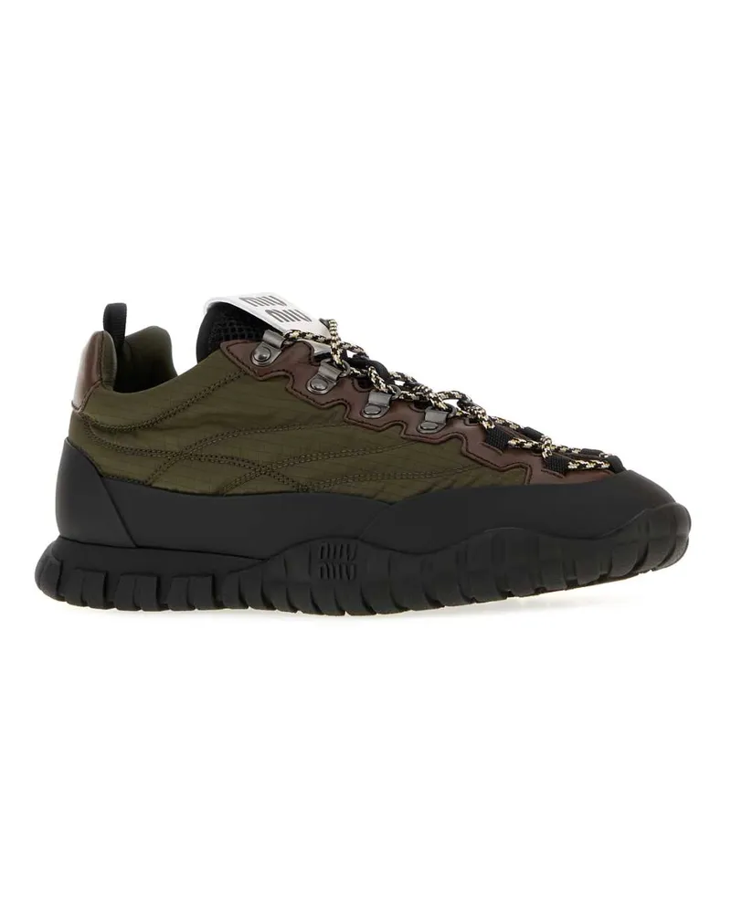 Miu Miu Women's Olive Green Fabric Sneakers Militare Green