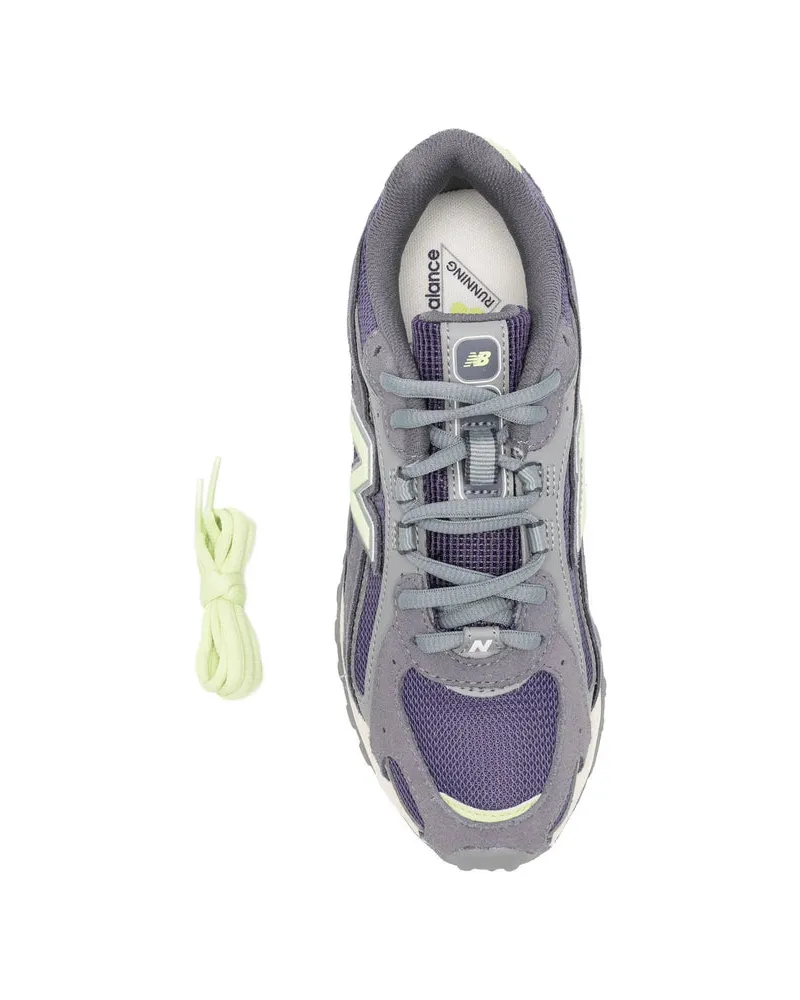 New Balance Suede and Mesh Low-Top Sneaker — Gray Gray