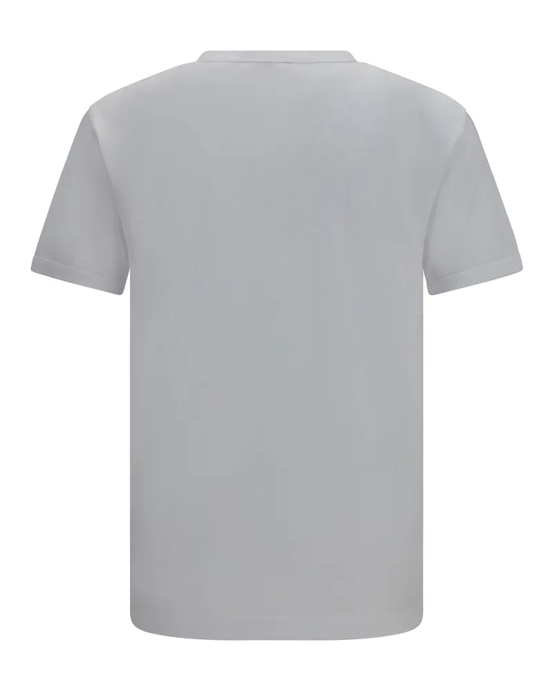 Dolce & Gabbana Men's Cotton T-Shirt With Logo Plaque Bianco Ottico T-Shirts And Polos White