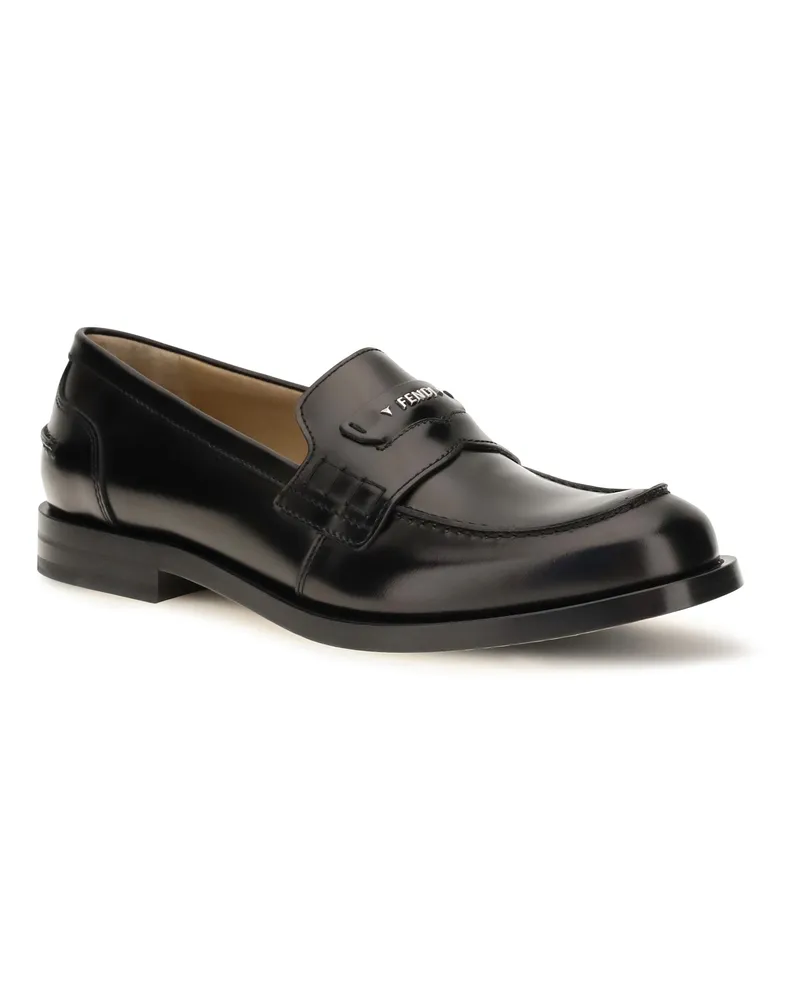 Fendi Men's Ateneo Calfskin Loafers Nero Black