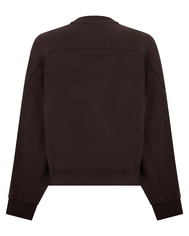 Kitsuné Women Oversized Cotton Sweatshirt Brown Sweatshirts Sweater Brown