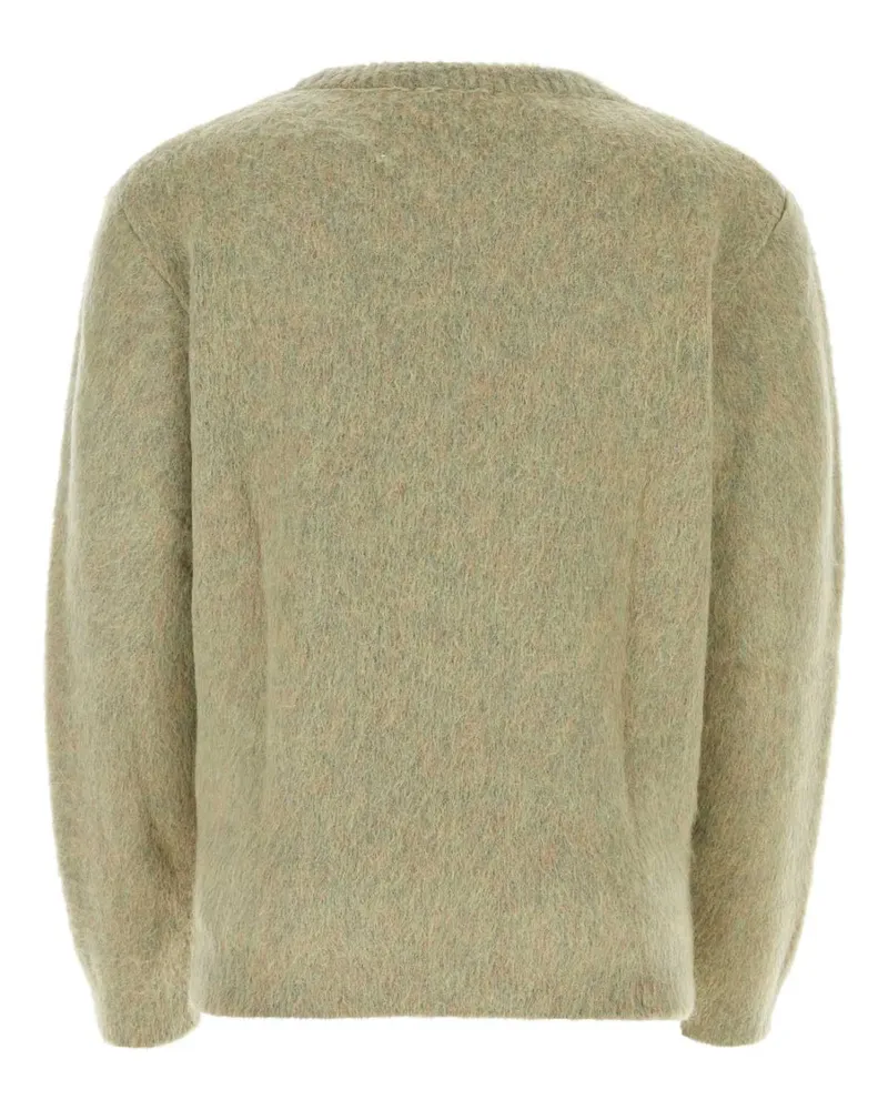 Christophe Lemaire Men's Sage Green Stretch Mohair Blend Sweater Meadowmelange Maglieria Green