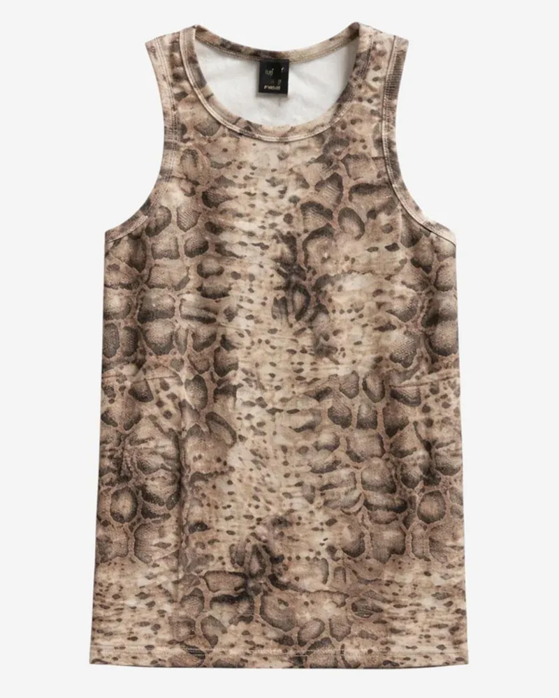 Pinko Women's Tank Top Stretch Cotton Beige-Black Beige/black Beige