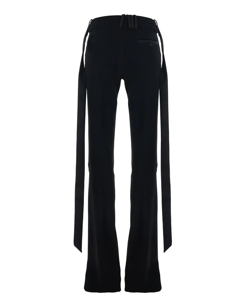 ATTICO Women's Trousers Wide-Leg Wool Black Virgin Black