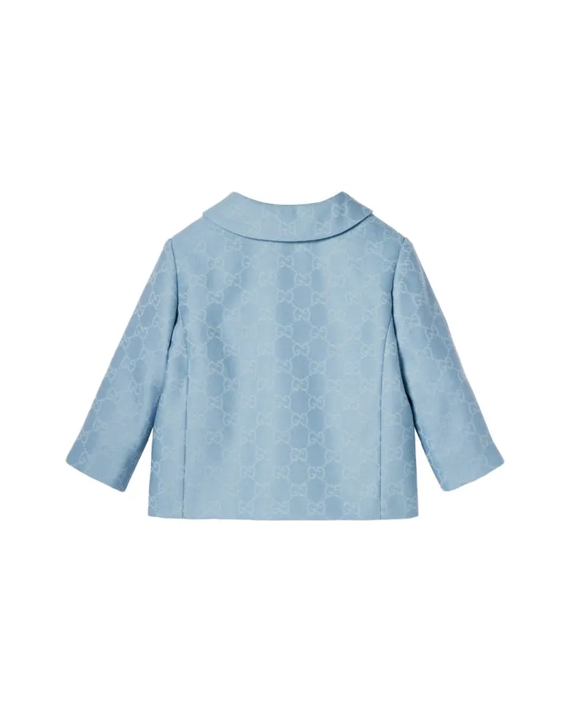 Gucci Embroidered GG Wool Jacket — Blue Blue