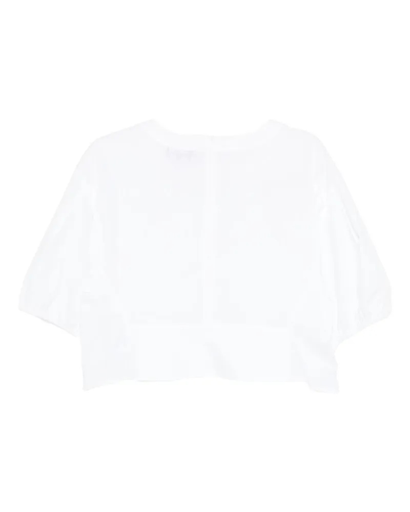 Emporio Armani Puff Sleeve Cotton Blouse — White White