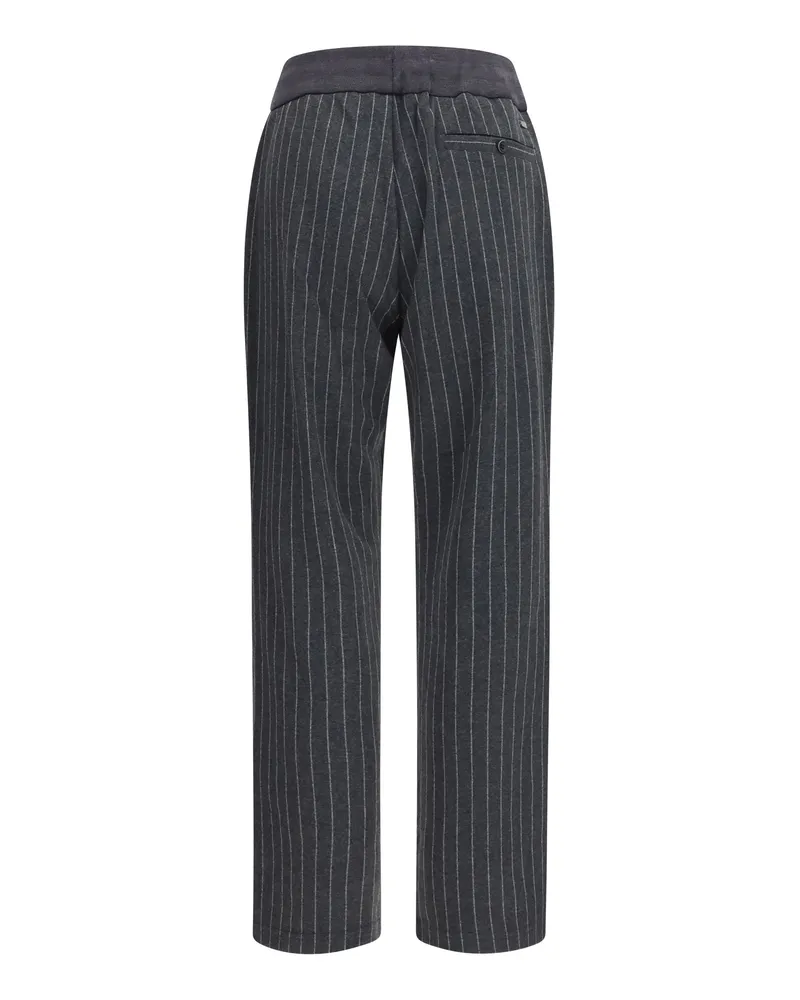 Herno Men's Pinstripe Drawstring Pants Ferro Trousers Gray