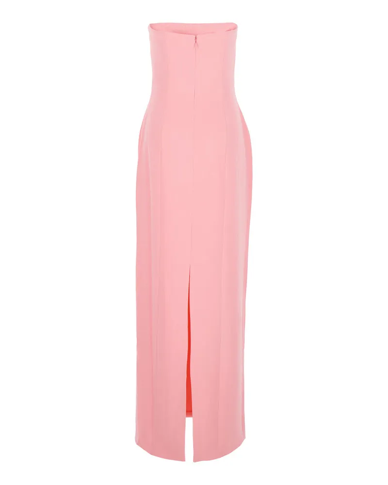 Solace London Women's Pink Long Dress With Bare Shoulders Polyester Pink
