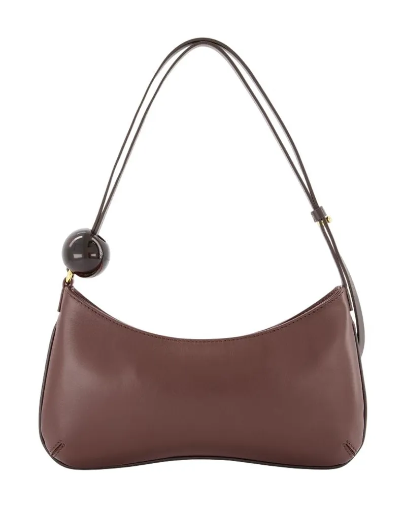 Jacquemus Women's Le Bisou Perle -  Leather Brown Cowhide Bags Shoulder-Hobo-Bags Brown