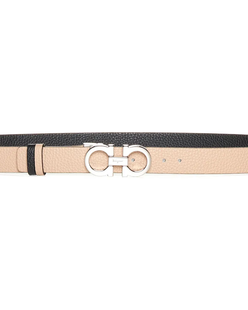 Ferragamo Women's Belt Gancini Pink Calfskin Calf Leather Pink