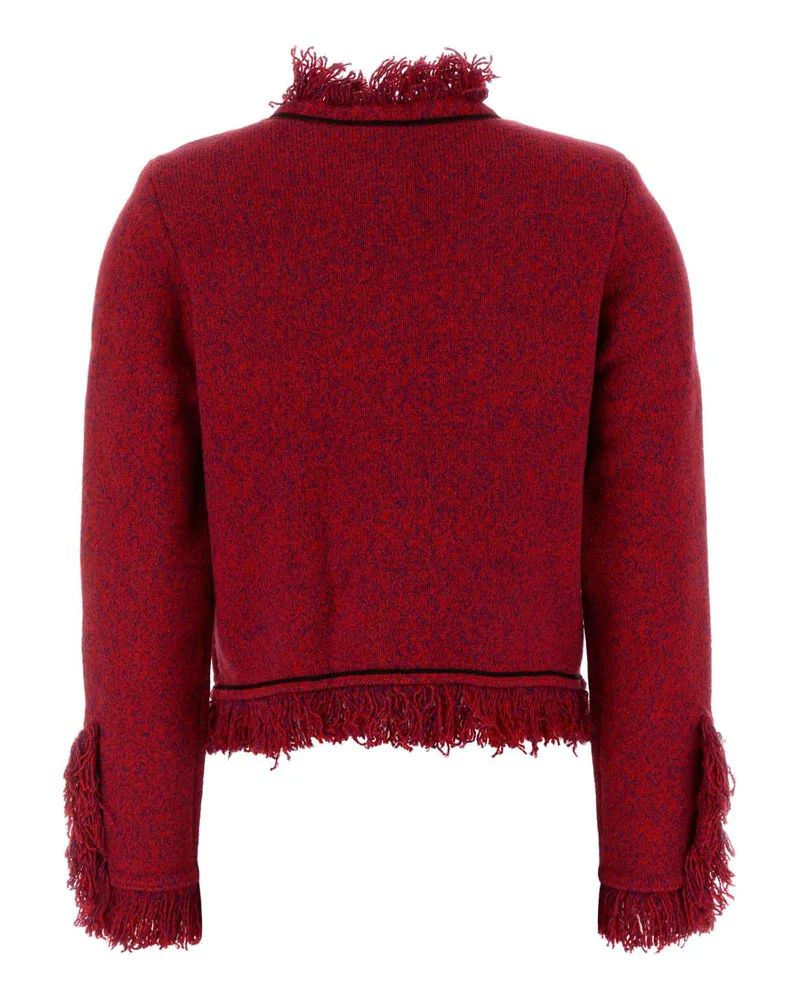 Self-Portrait Frayed Blazer — Red Red