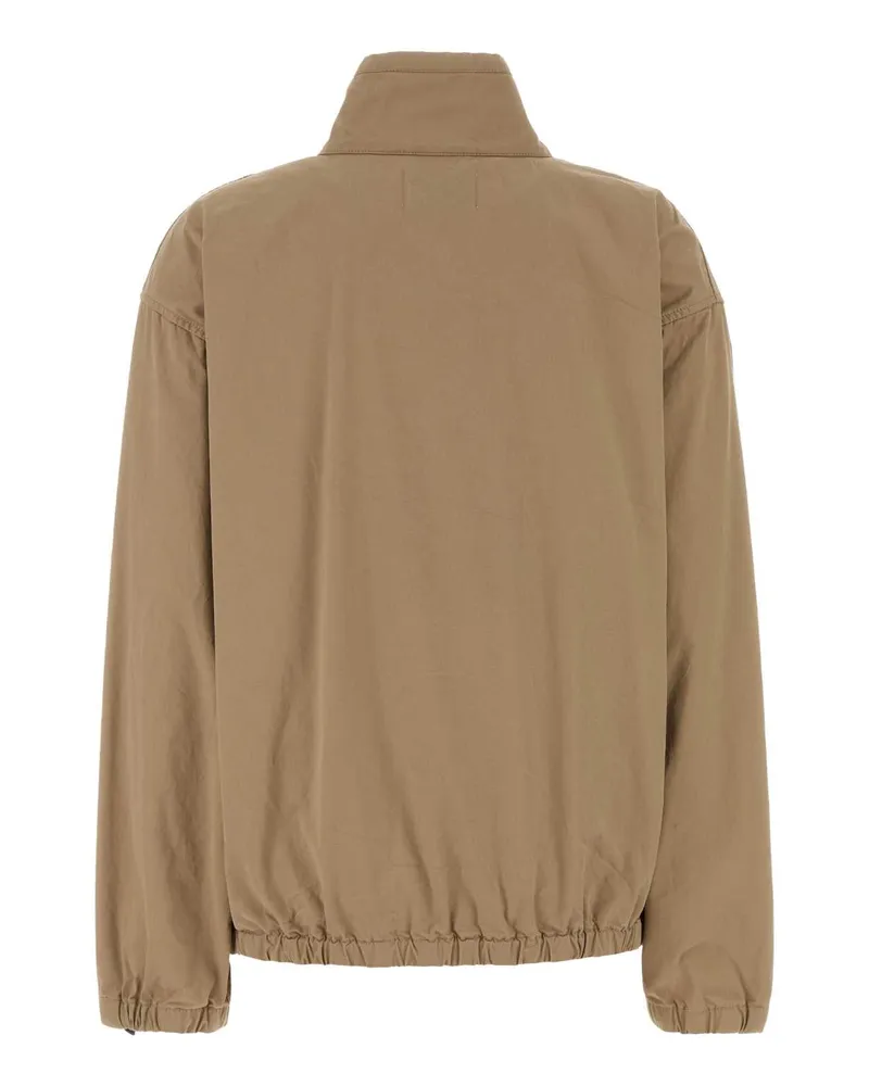 Miu Miu Gabardine Windbreaker Jacket — Beige Beige