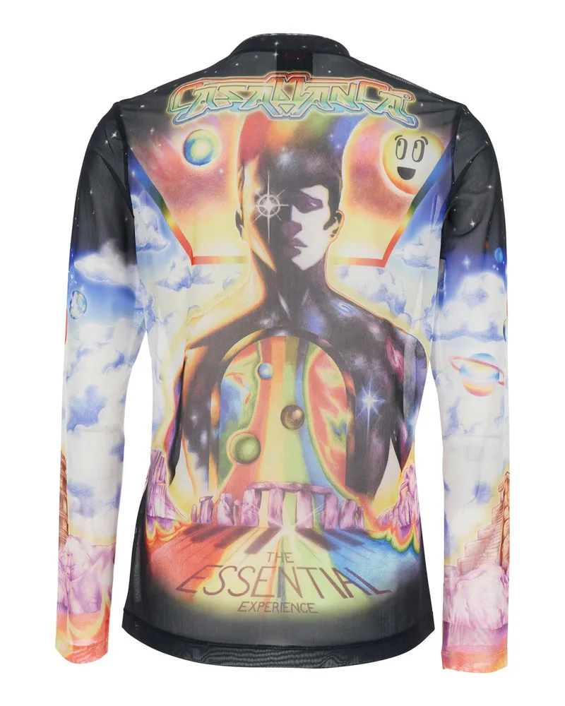 Casablanca Paris Men's Long Sleeve T-Shirt Multicolour Polyester Top Multicolor