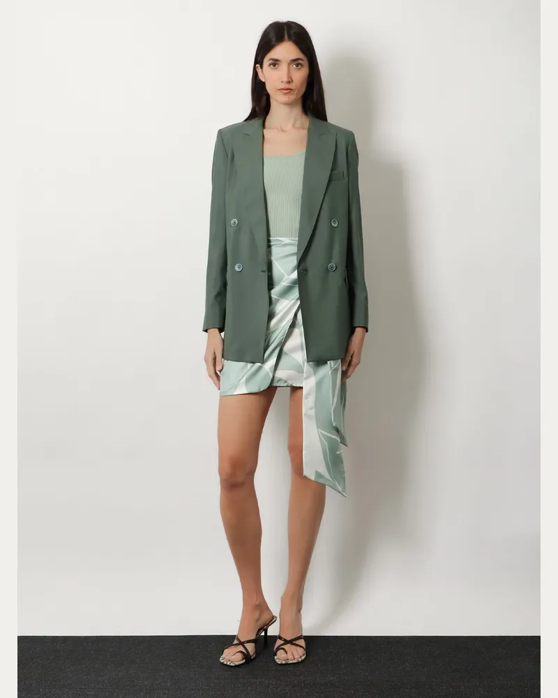 Max Mara Women's Silk Pareo Skirt Green Green