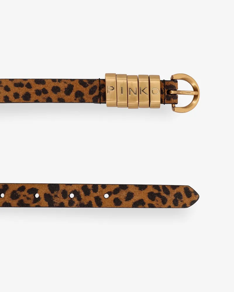Pinko Women Leather Belt Multicolour Brown