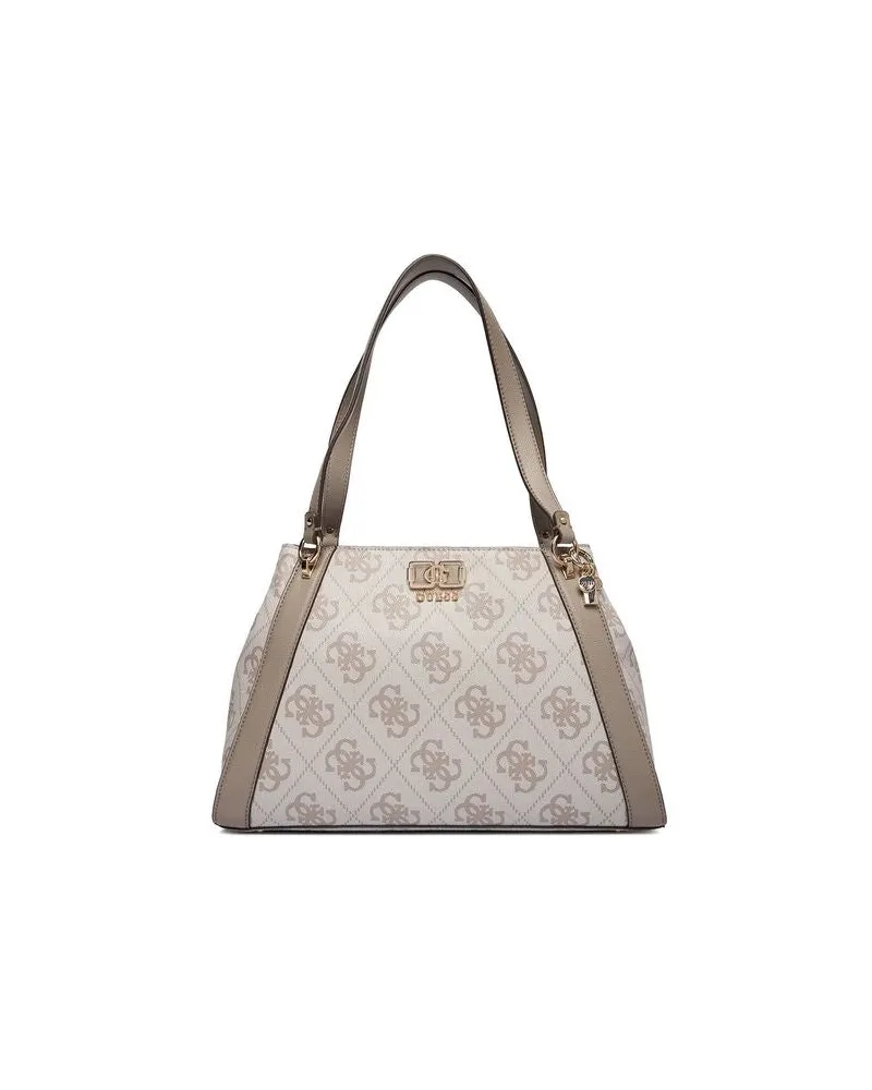Guess Karnilla Logo Jacquard Shoulder Bag — Gray Gray